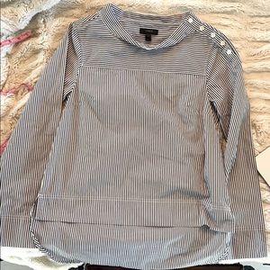 NWOT JCrew striped funnel neck shirt